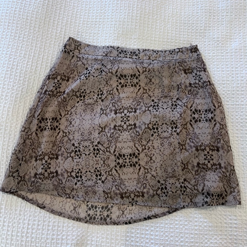 Snakeskin mini skirt